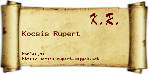 Kocsis Rupert névjegykártya