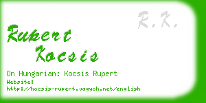rupert kocsis business card